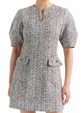 NEW CARTOLINA NANTUCKET petra mini dress in multicolor tweed